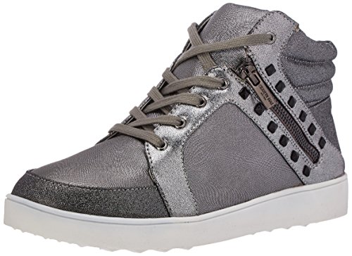 Kenneth Cole REACTION Girls' Missy Zip-K Flat, Gunmetal, 3 M US Little Kid