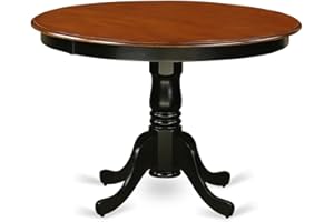 East West Furniture HLT-BCH-TP Hartland Kitchen Dining Table - a Round Wooden Table Top with Pedestal Base, 42x42 Inch, Black & Cherry