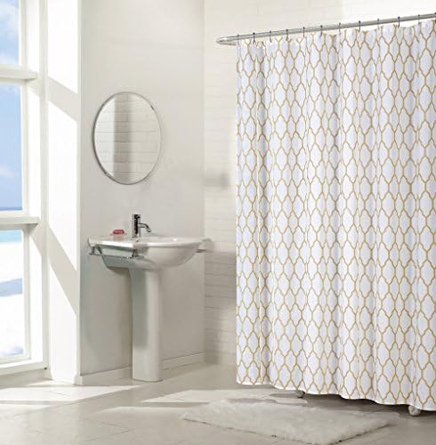 Regal Home Collections Aria Trellis Chic Fabric Shower Curtains - Assorted Colors (Gold)