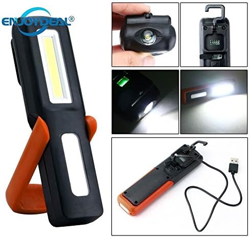 Labu Store USB Rechargeable Flashlight Torch Magnetic LED Work Light Lamp Outdoor Camping Emergency Light Lanterna With Hook