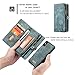 Zttopo Xs Max Wallet Case, 2 in 1 Leather Zipper Detachable Magnetic 11 Card Slots Card Slots Money Pocket Clutch Cover with Free Screen Protector for 6.5 Inch Cases - (Blue-Green)