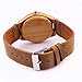 Wooden Watch, Women's Quartz Watch Bamboo Case with Brown Cowhide Leather Strap