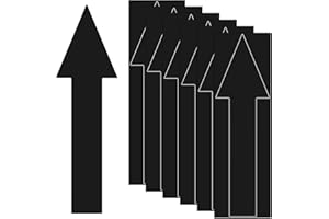 M METERXITY 6-Pack 12x4 Inch Arrow Stickers | Waterproof PVC, Self-Adhesive, Removable Floor Directional Sign Decal | for Road Instructions, Wall Event Signage, Black