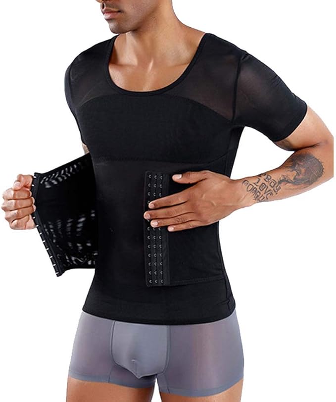 Canotta Compressione Uomo Per Ginecomastia - Maglia Dimagrante Petto E Schiena - Foto 4