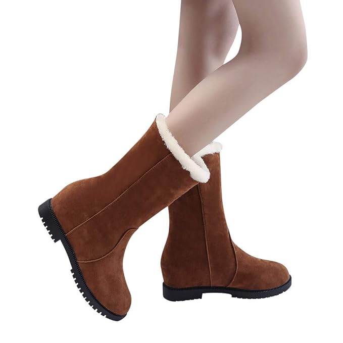 ❤️Botas Cortas de Nieve para Mujeres, cuñas de Gamuza con Punta Redonda Slip-