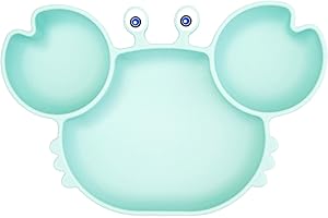 LINOWOS Silicone Suction Plate for Toddlers - Self Feeding Training Divided Plate Dish and Bowl for Baby and Toddler, Fits for Most Highchairs Trays, BPA Free Microwave Dishwasher Safe