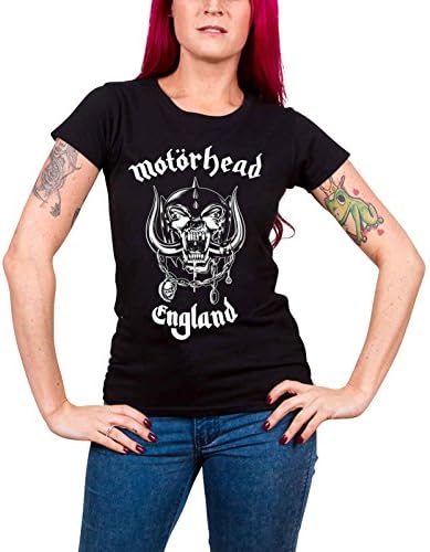 Motorhead T Shirt England Band Logo Official Womens Junior Fit Black