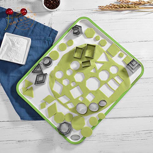 Seacity Stainless Steel Cookie Biscuit Cutter Set with 24 PCS，Mini Geometric Shaped Fondant Molds Include Star Shape, Heart Shape, Flowers Shape and Geometric Shape Pastry Cutter Mousse Cake Molds - Thumbnail 2