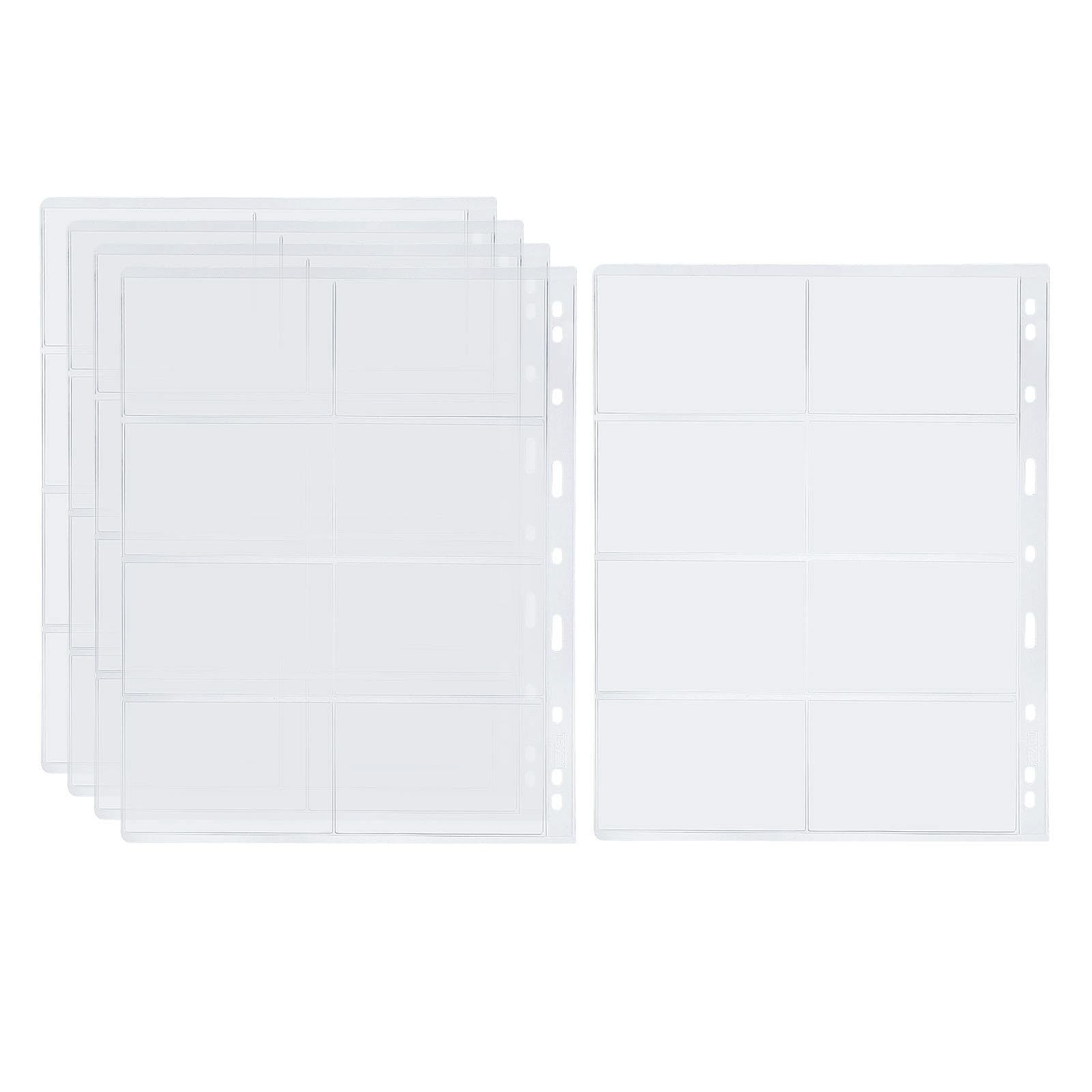 PATIKIL 8 Pockets Coin Collecting Pages, 5 Sheets Coin Binder Inserts Sleeves with 9 Hole Coins Holder for Coin Book Album, Clear