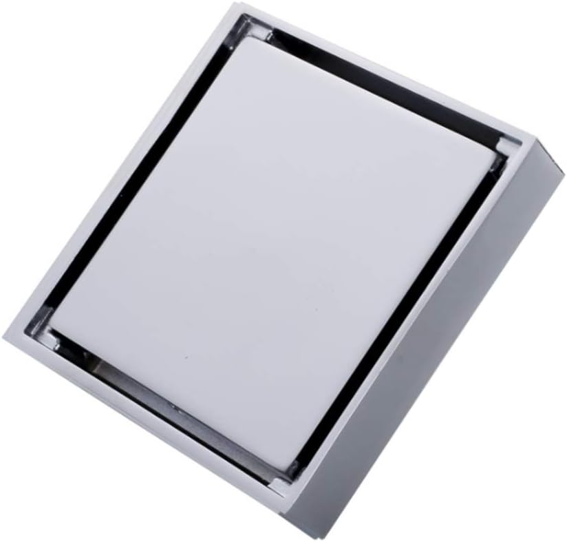 LiangDa Floor Drain Invisible Appearance Flat Cover Square Shower Sink Drainage Tile Insert 4" Copper Chrome Plate Bathroom Floor Drain Filter For Kitchen Washroom Deodorant Floor Drain