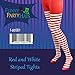 Funny Party Hats Christmas Tights - Costume Accessory - Thigh Highs and Tights (Red & White Striped)