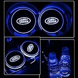 Auto sport 2PCS LED Cup Holder Mat Pad Coaster with USB Rechargeable Interior Decoration Light (range rover)