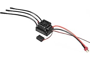 TOYTENSI 60A RC Car ESC 2-3S Sensorless Waterproof Brushless ESC with 4.0mm Bullet & T Plug for 1/10 RC Buggy RC Truck