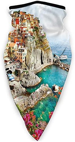 Dustproof Washable Reusable Mouth 期間限定特価品 Cover Monarola Antique Village In Cinque Terre Coastal Panorama Windproof For Safety Protective Summer View Mask Beach Women Warm Scenic Men