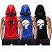 SZKANI 3 Packs Mens Skull Print Sleeveless Fitness Vest Bodybuilding Stringers Workout Tank Tops