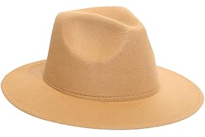 Women Men Wool Vintage Cap Felt Fedora Hat with Wide Brim Elegant Lady Winter Jazz Cap