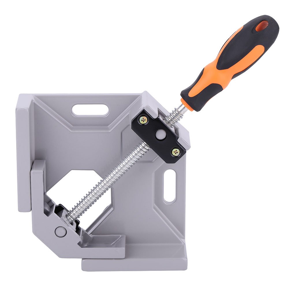 Corner Clamp, Single Handle 90°Right Angle Clamp Corner Clamp, Woodworking Framing Work Right Angle Clamp with Adjustable Swing Jaw, High Strength Light Aluminum Alloy Material Wood Clamp Jig