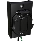 Solus SCO-338 120V Grounded Outdoor Convenience Outlet for Lamp Posts &amp; Poles, UL Listed, Weather-Resistant with Protective Cover (Black, Single)