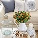 Nahuaa 4PCS Artificial Flowers Outdoor Faux Fall Flower Decor Fake Plastic Plants Greenery Bushes Orange for Hanging Planter Home Wedding Porch Window Box