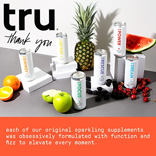 Tru Power Sparkling Water, Keto Pre Workout Energy Drinks with BCAA and