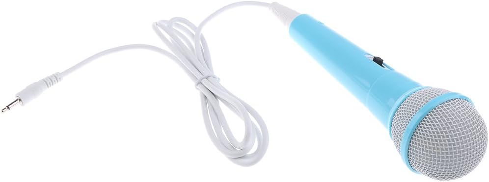 Amazon 子供 有線マイク 3 5mm デスクトップコンピュータ マイク カラオケ 音楽おもちゃ 青 カラオケ おもちゃ