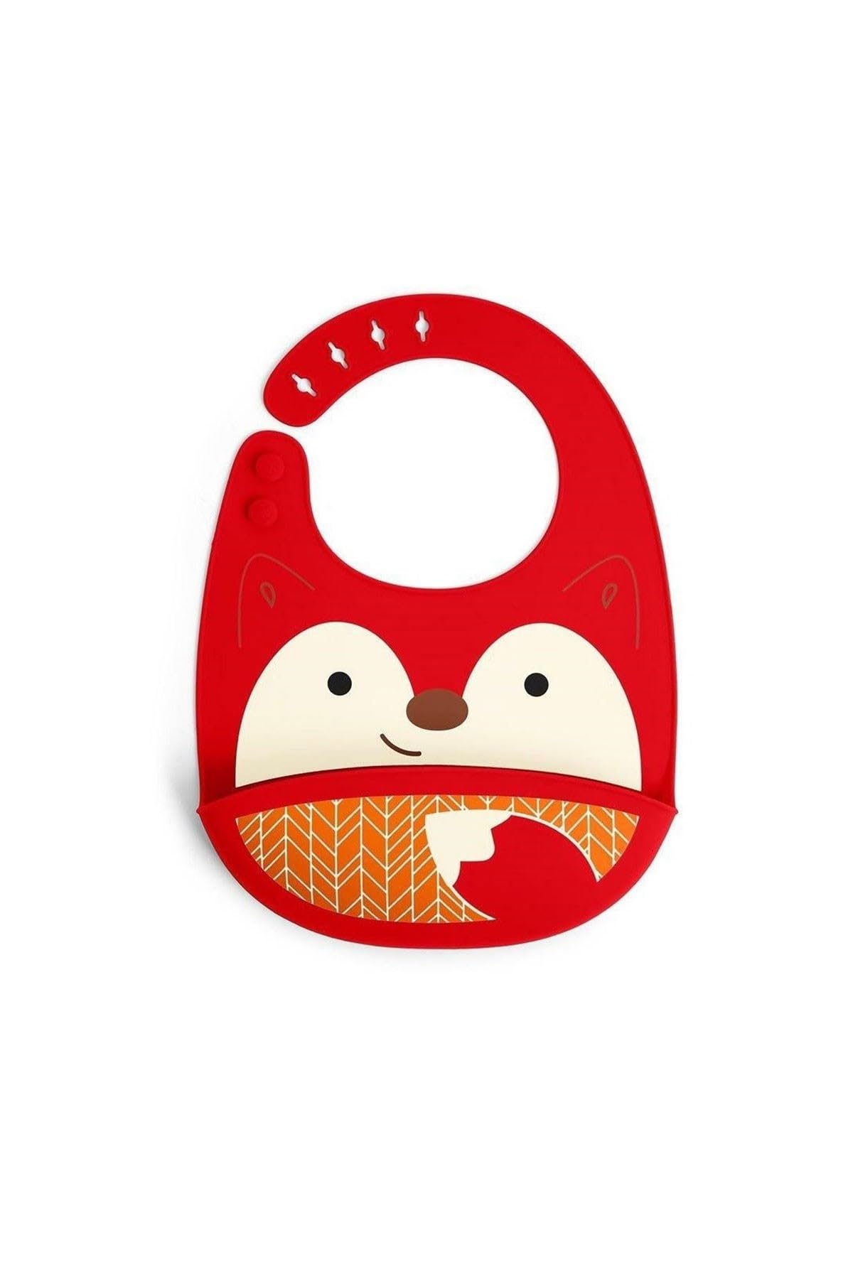 Skip Hop Zoo Fold and Go Silicone Bib Fox, Red