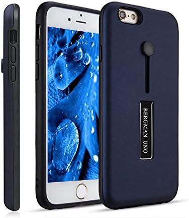 Bergman Uno case Compatible with iPhone 6 / iPhone 6s Dual Pro Case/Finger Strap Case/Rugged Case/Slim Fit Dual Layer Finger Ring Loop Strap Case/Grip Case (Navy Blue)