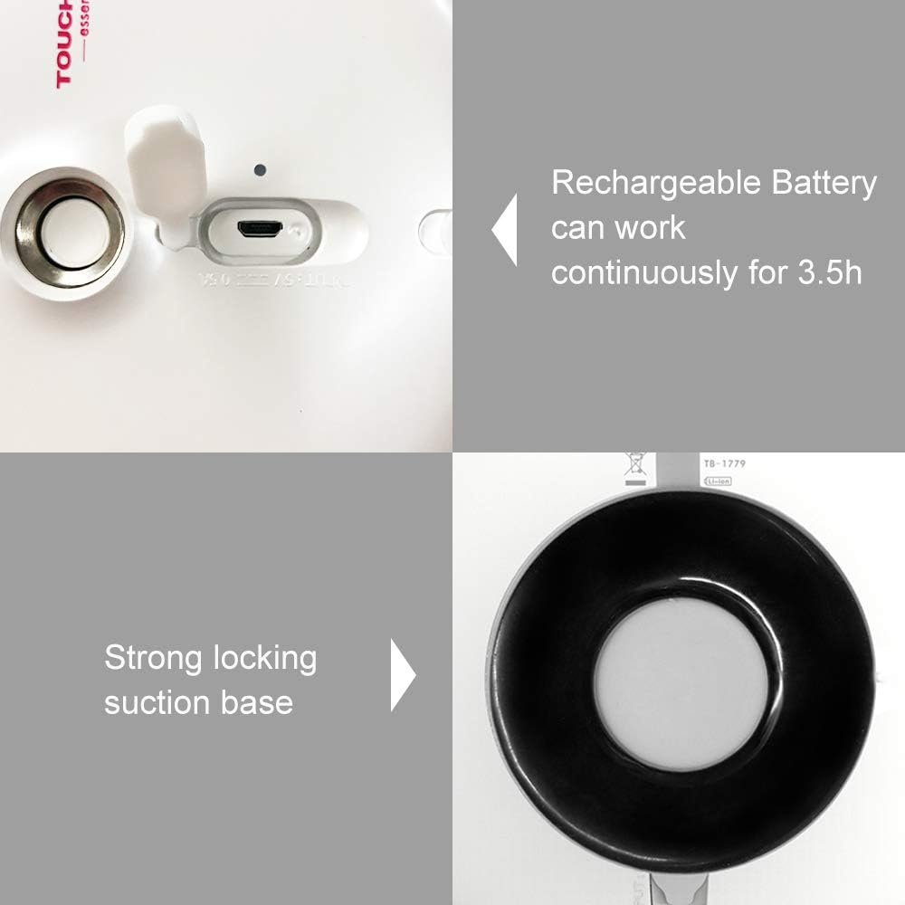 TOUCHBeauty 7X Lighted Magnifying Mirror 6.7 inch Waterproof Locking Suction Cup Shower Mirror 360° Swivel High Definition Magnified Mirror with Light Rechargeable Touch Control Brightness Adjustable: Kitchen & Dining