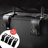 4 Pcs Car Headrest Hook Hanger Seat Organizer,LQSmile Universal Car Vehicle Back Seat Headrest Hanger Storage Hooks for Cloth Bag Purse Grocery(Black -Set of 4) (black)