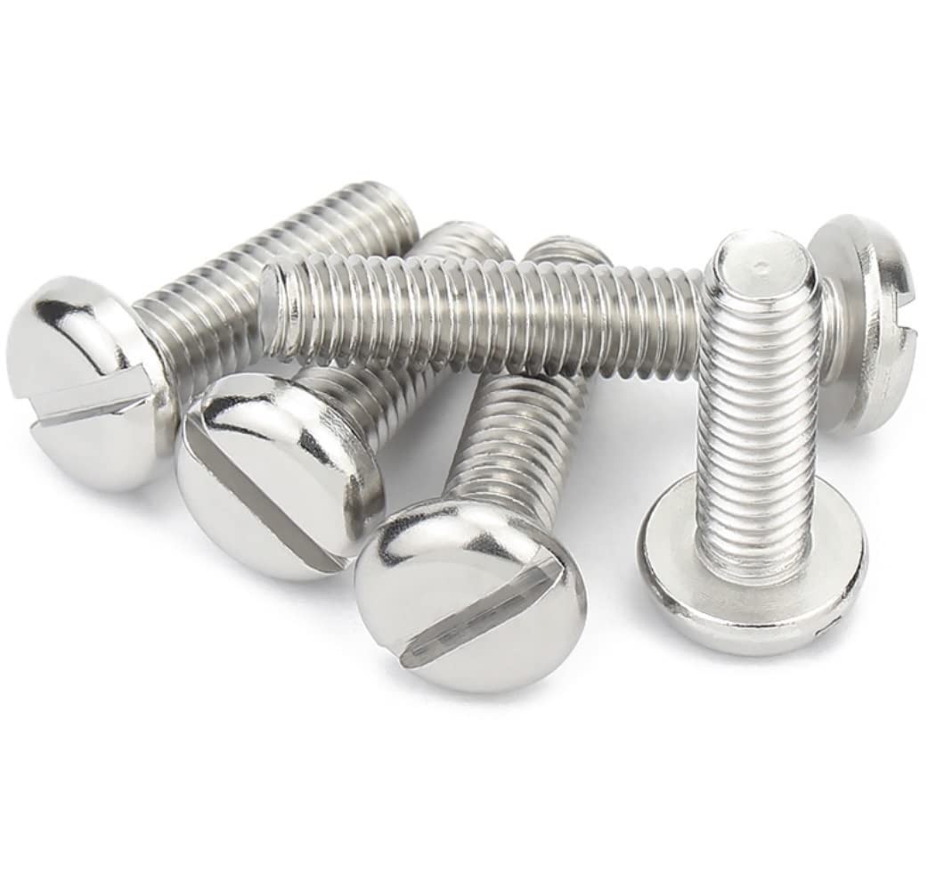 CONPHERON Stainless Steel Slot Screws Slotted Round Head Machine Screws Bolts M8×25mm, 10 pcs