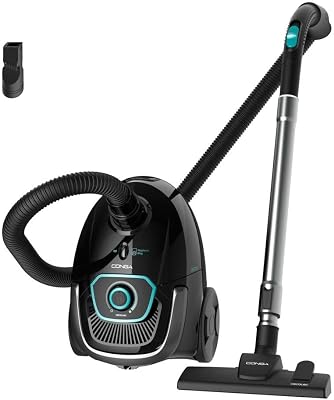Aspirador de Trineo con Bolsa de 2,5 L Conga Powerbag 2500 Plus. 850 W, Filtrado de Alta Eficiencia, Tubo Telescópico Metálico, Incluye Accesorios Aptos para Muebles y Esquinas