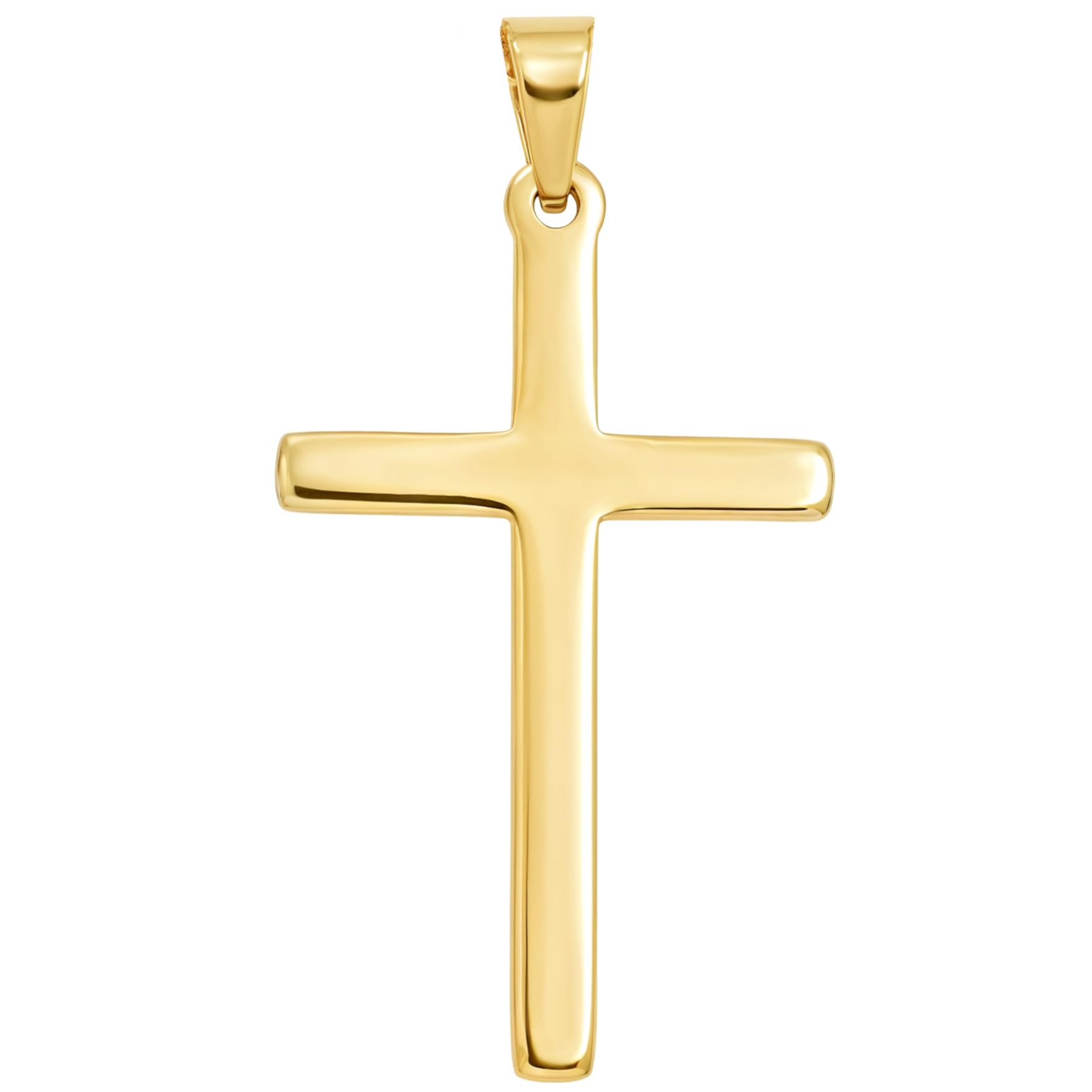 Alexander Castle Large Plain Solid 9ct Gold Cross Necklace Pendant for Women & Men - Cross Charm with Jewellery Gift Box - PENDANT ONLY - 40mm x 24mm