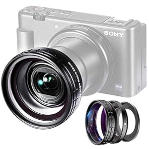 ULANZI Creative ZV-1 Wide Angle/Macro Additional Lens 52mm Diameter Compatible with Sony ZV-1 Camera, 2 in 1 Extra Lens…