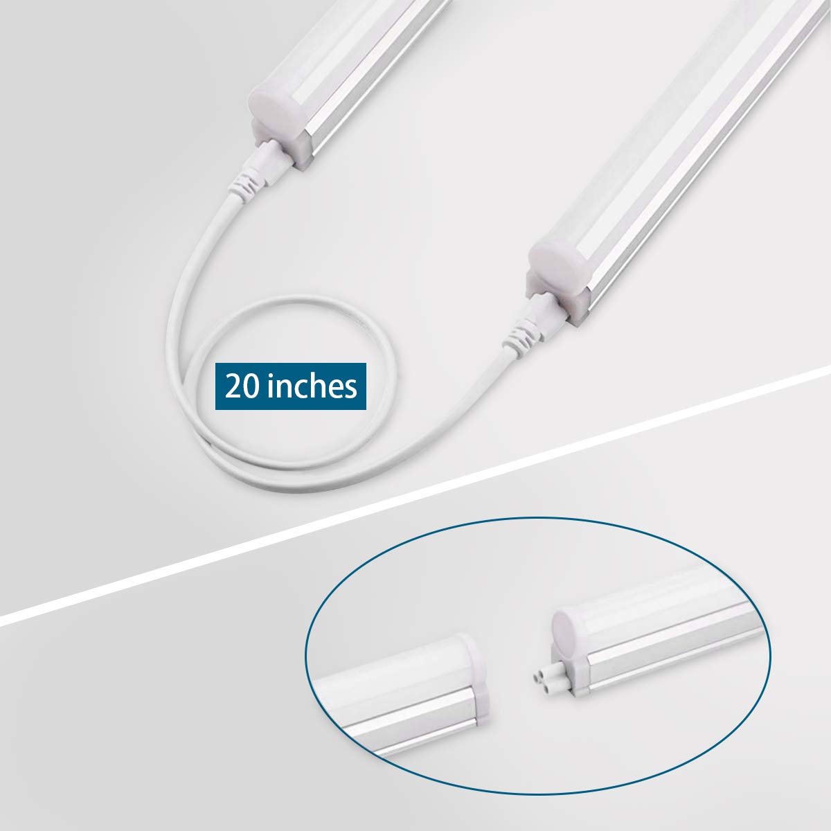 Pack of 4 Barrina LED T5 Integrated Single Fixture, 3FT, 1900lm, 6500K (Super Bright White), 10W, Utility Shop Light, Ceiling and Under Cabinet Light, Corded Electric with Built-in ON/Off Switch