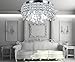 Top Lighting 4-Light Chrome Finish Metal Shade Flushmount Crystal Chandelier Ceiling Fixture