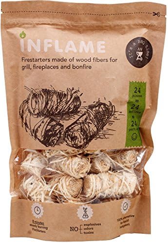 Natural Fire Starter Really Best Comfortable Packaging of Charcoal Starters 24 pcs in pack (24 Bonfires)