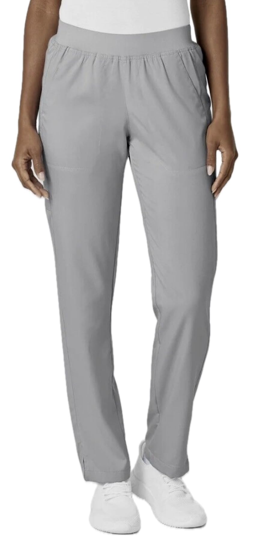 WonderWink PRO Women’s Knit Waist Cargo Scrub Pant, Grey, M Tall