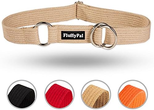 FluffyPal Cotton Martingale Half Choke Dog Collar - Sturdy, Durable And More Importantly Secure Reflective Pet Collar! Secure Your Dog, Walk With Confidence And Make Your Dog Stand Out At The Dog Park
