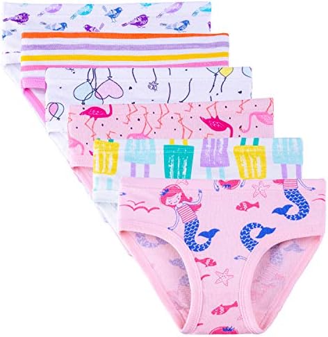 2T-8T Girls Kids Series Panty Soft Cotton Briefs 6 Pack Toddler Girl's Underwear