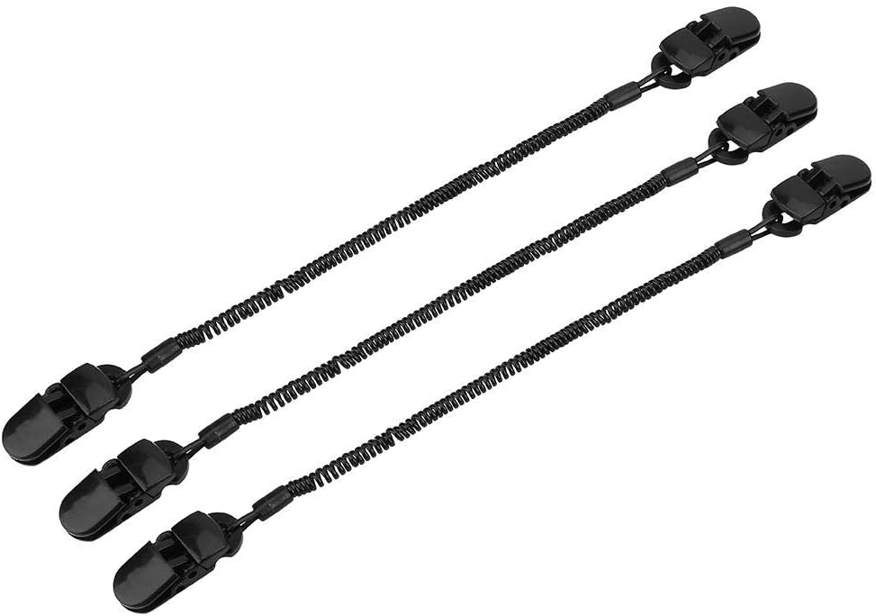 Sailing things cap wind retainer coiled cord hat, Hat Clip Cap Retainer for Fishing Apparel Keeper Holder and Coiled Cord 3pcs Black