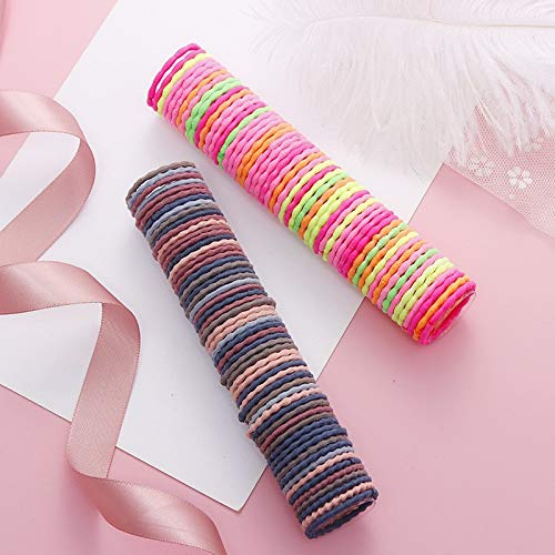 RapStart 50 Pieces Hair Ties for Baby Girls, 3 cm Ponytail Holders Elastic hair ties Hair Bands Perfect for Children Fine Hair, Curly Hair or Sensitive Scalps, Rubber Band Hair Accessories (A)