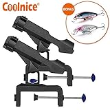 Fishing Rod Holders Boats 2 Pack Large Clamp Opening 360 Degree Adjustable Fish Pole Racks Folding Holder