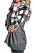 Womens Cowl Neck Hooded Long Sleeve Raglan Casual Plaid Sweatshirts Tops