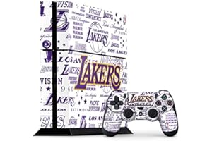 Skinit Decal Gaming Skin Compatible with PS4 Console and Controller Bundle - Officially Licensed NBA LA Lakers Historic Blast Design