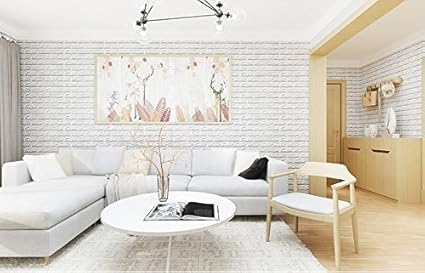 Amazon Com 10pcs 3d Brick Wall Stickers Pe Foam Self Adhesive