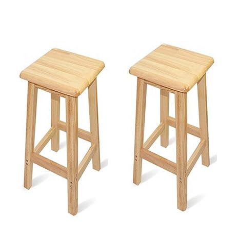 Amazon Com Xlcz A Set Of Two Round Bar Stools Solid Wood