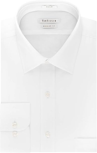 van heusen men's dress shirt regular fit poplin solid