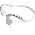 FSC Wired Bone Conduction Earphones with Mic, Hands Free, All-Day Comfort, Open-Ear Design, Up to 6 Hours Talk time (Need Charge), 4 Pole φ 3.5mm 2.1m (≅6.9 ft) Length, Extension Cable (White)