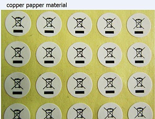 battery dustbin label sticker round shape coated paper diameter 1CM