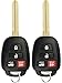 KeylessOption Keyless Entry Remote Car Key Fob for Toyota Camry Corolla 14-16 Rav4 13-15 H Chip HYQ12BDM HYQ12BEL (Pack of 2)
